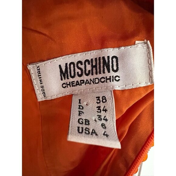 Moschino Cheap And Chic Women's Dress Orange Sequin Made in Italy Size 4 - Picture 6 of 13